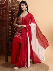 Hand Crafted chikankari Bakhiya Sharara set