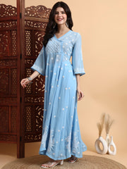 Hand Crafted Chinakari Kalidar kurta Set