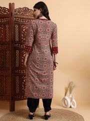 Hand Block AjraK Print Kurta