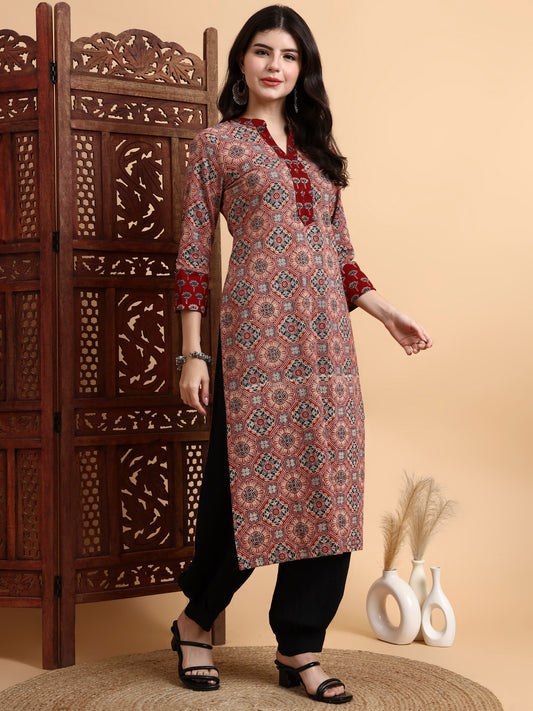 Hand Block AjraK Print Kurta