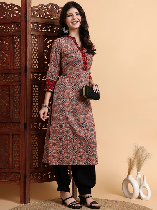 Hand Block AjraK Print Kurta