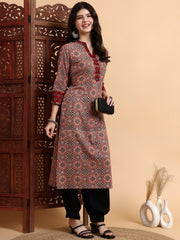 Hand Block AjraK Print Kurta