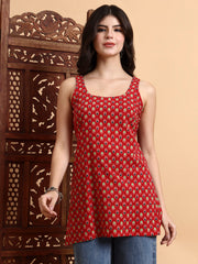 Hand Block Print Ajrak Kurti