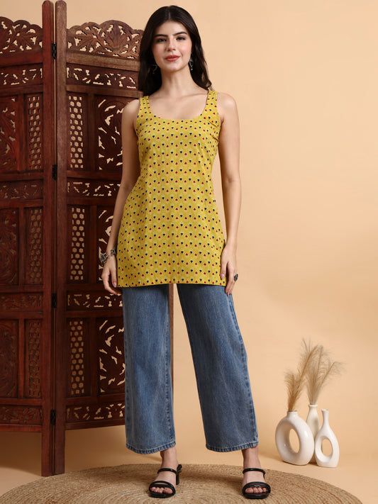 Hand Block Ajark print Kurti