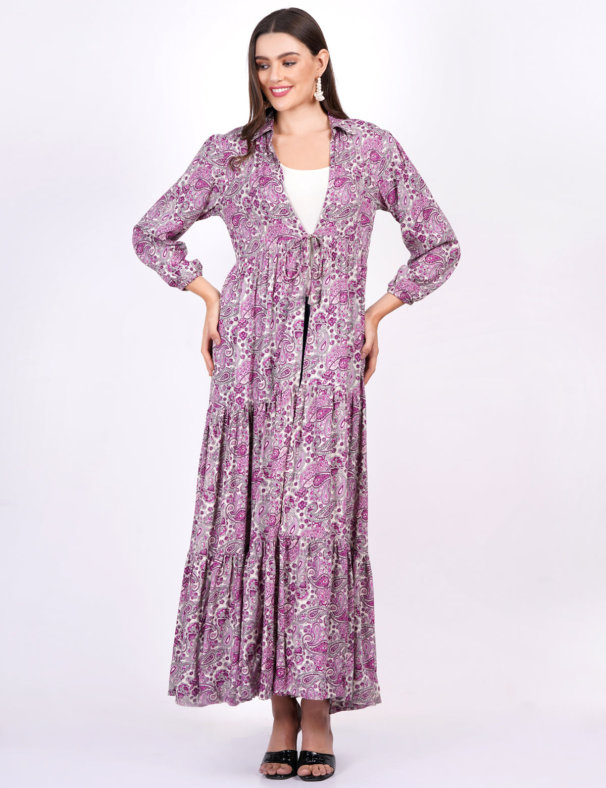 Rayon Printed Three Layer Shrug