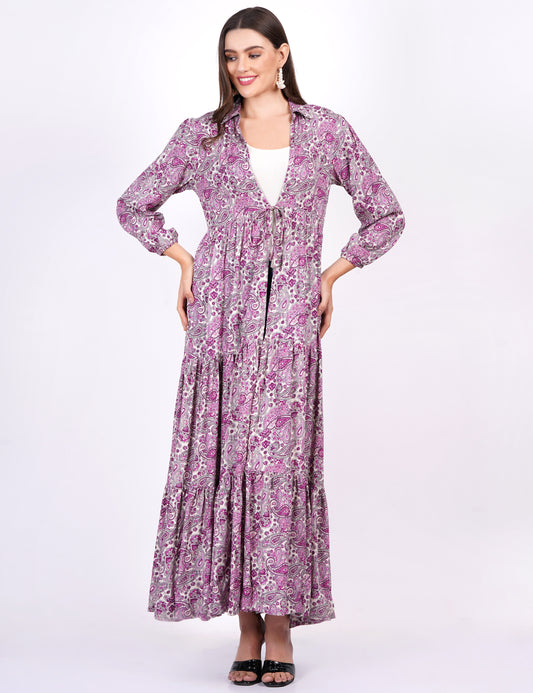 Rayon Printed Three Layer Shrug - Sufiza Lifestyle