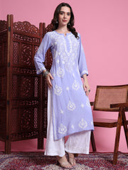"Sufiza" Chikankari Modal Purple color kurta.
